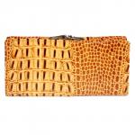 Кошелек женский натуральная кожа Baliya-E 3616-3,  защелка снаружи,  7отд,  9 карм,  крокодил,  рыжий 179870