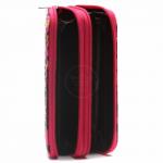 Кошелек женский искусственная кожа 7811,  на 2 молнии,  7отд,  8карм,   (цветы)  розовый/черный 216384