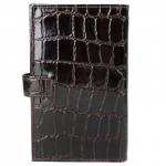 Визитница Croco-В-204 (с хляст,  3х рядная 72 карты)  натуральная кожа коричневый скат (99)  213701