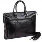 Портфель натуральная кожа MT-556-3, 1 отд+плеч рем, 2внеш карм, 4внут карм, отдел д/ноутбука,  черный матовый (4205)   185532