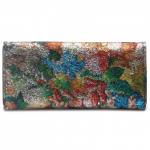 Кошелек женский искусственная кожа 7811-2 (004-1),  молния внутри,  5отд,  5 карм,   (цветы)  голубой  216414