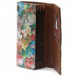 Кошелек женский искусственная кожа 7811-2 (004-1),  молния внутри,  5отд,  5 карм,   (цветы)  голубой  216414