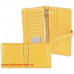 Кошелек женский натуральная кожа 8028,  3 отд+13 карм,  желтый 146365