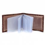 Визитница Croco-В-201  (18листов)  натуральная кожа коричневый св.крокодил (204)  201931