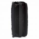 Кошелек женский искусственная кожа 7811,  на 2 молнии,  7отд,  8карм,   (цветы)  серый/черный 216382