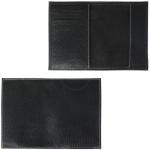 Обложка для паспорта Croco-П-404 (5 кред карт)  натуральная кожа черный флотер (40)  214082