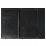 Обложка для паспорта Croco-П-404 (5 кред карт)  натуральная кожа черный флотер (40)  214082