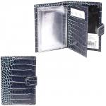 Обложка для авто+паспорт Premier-О-178 (5 внут карм,  двойная стенка)  натуральная кожа бирюза аллигатор (61)  178099