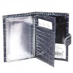 Обложка для авто+паспорт Premier-О-178 (5 внут карм,  двойная стенка)  натуральная кожа бирюза аллигатор (61)  178099