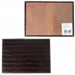 Обложка для паспорта Premier-О-8 натуральная кожа коричн. темный крокодил (83)  118504