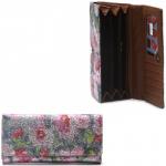 Кошелек женский искусственная кожа 7811-2 (004-1),  молния внутри,  5отд,  5 карм,   (цветы)  сиреневый  216325