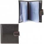 Визитница Croco-В-203 (с хляст,  2х-рядная, 32карточки)  натуральная кожа коричневый матовый (5)  209302