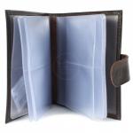 Визитница Croco-В-203 (с хляст,  2х-рядная, 32карточки)  натуральная кожа коричневый матовый (5)  209302