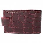 Визитница Croco-В-202 с хлястиком  (18листов)  натуральная кожа бордо скат (67)  208481