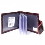 Визитница Croco-В-202 с хлястиком  (18листов)  натуральная кожа бордо скат (67)  208481
