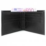 Портмоне мужское Croco-ПР-900 натуральная кожа 1 отд,  10 карм,  черный флотер (40)  209431