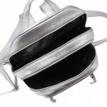 Сумка женская искусственная кожа GR-1672  (рюкзак),  2отд,  3внут+3внеш карм,  серебро 222495