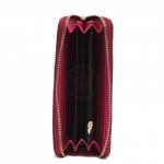 Кошелек женский натуральная кожа 528,  на 1 молнию,  6отд+8карм,   (внутри иск/к)  роза,  фуксия 221849