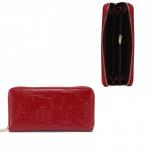 Кошелек женский натуральная кожа 528,  на 1 молнию,  6отд+8карм,   (внутри иск/к)  цветок,  бордо 221852