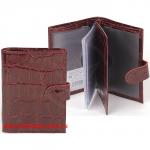 Обложка для авто+паспорт Cayman-ВП 1226К (с хляст,  двойная стенка)  натуральная кожа бордо скат (67)  138564