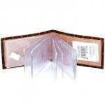 Кредитница Premier-V-119 (18  листов)  натуральная кожа коричн. темный крокодил крупный  (3)  160327