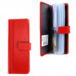 Визитница Cayman-1183л (вертик,  32карты)  натуральная кожа алый матовый (14)  200015