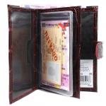 Обложка для авто+паспорт Premier-О-178 (5 внут карм,  двойная стенка)  натуральная кожа бордо крокодил крупный (14)  191817