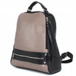 Сумка женская искусственная кожа GR-1227  (рюкзак),  1отд,  1внут+1внеш карм,  черный+какао 207644