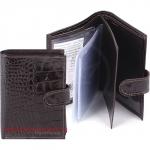 Обложка для авто+паспорт Cayman-ВП 1226К (с хляст,  двойная стенка)  натуральная кожа коричневый кайман (62)  107583