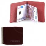 Зажим для купюр Premier-Z-1  (зажим-скрепка)  натуральная кожа бордо гладкий (82)  172713