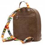 Сумка женская искусственная кожа ADEL-45 (рюкзак),  1отдел,  корич+полоска 215156