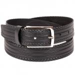 Ремень 30мм L&L подростковый  натуральная кожа П 3002 (длина 85-100 см),  тиснение,  черный 167286