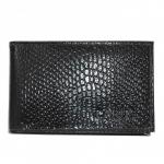 Визитница Croco-В-201  (18листов)  натуральная кожа черный змея (201)  201932