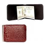 Зажим для купюр Cayman-Z-14 натуральная кожа магнит,  бордо кайман (68)  180372