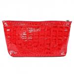 Косметичка Premier-F-92 натуральная кожа (1 отдел),  красный-алый кайман (15)  182768