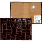 Обложка для паспорта Premier-О-8 натуральная кожа коричневый темный крок крупный (3)  157786