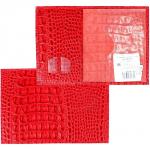 Обложка для паспорта Cayman-П 116К (5 кред карт + 2 sim)  н/к,  красный КЛ (96)  162106