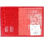 Обложка для паспорта Cayman-П 116К (5 кред карт + 2 sim)  н/к,  красный КЛ (96)  162106