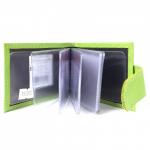 Визитница Croco-В-202 с хлястиком  (18листов)  натуральная кожа салатовый флотер (124)  205574