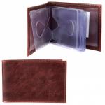 Кредитница Premier-V-119 (18  листов)  натуральная кожа коричневый тем пулл-ап (152)  216224