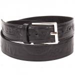 Ремень 25мм L&L детский натуральная кожа Д 2503 (длина 72-85см),  тиснение,  черный 166741