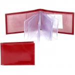 Кредитница Premier-V-119 (18 листов)  натуральная кожа красный гладкий (135)  150988