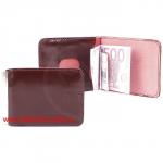 Зажим для купюр Premier-Z-2 (карман д/мелочи на кноп)  натуральная кожа бордо гладкая (82)  144054