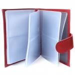 Визитница Croco-В-203 (с хляст,  2х-рядная, 32карточки)  натуральная кожа красный орфей (222)  214329