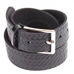 Ремень 25мм L&L детский натуральная кожа Д 2509 (длина 72-85см),  тиснение,  черный 182367