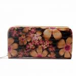 Кошелек женский искусственная кожа 7811,  на 1 молнию,  6отд,  8карм,  (цветы),  желтый 216364