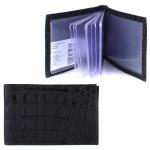 Визитница Croco-В-201  (18листов)  натуральная кожа черный КЛ (90)  215102