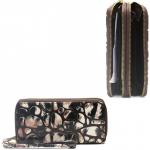 Кошелек женский искусственная кожа 000-1,  на  2 молнии,  7отд,  12карм,  ручка/петля,  коричневый 216378