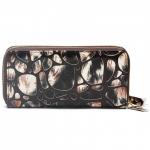 Кошелек женский искусственная кожа 000-1,  на  2 молнии,  7отд,  12карм,  ручка/петля,  коричневый 216378