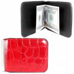 Зажим для купюр Cayman-Z-14 натуральная кожа магнит,  красный скат (74)  212656